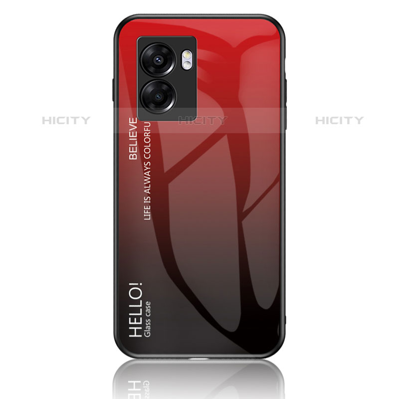 OnePlus Nord N300 5G用ハイブリットバンパーケース プラスチック 鏡面 虹 グラデーション 勾配色 カバー LS1 OnePlus 