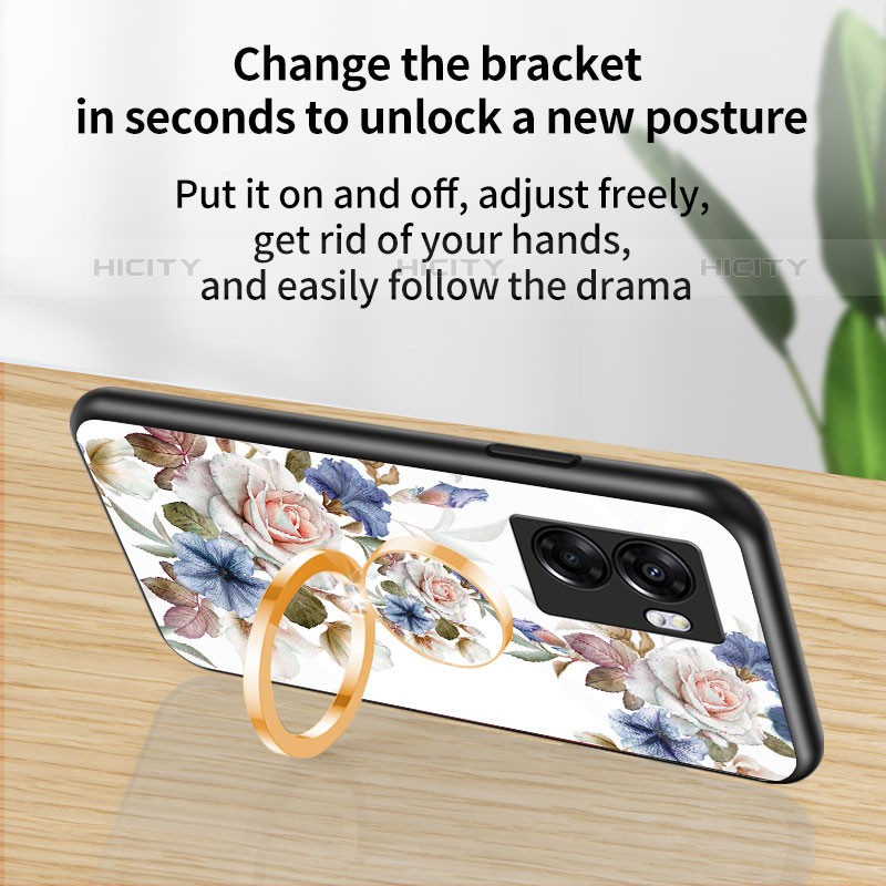 OnePlus Nord N300 5G用ハイブリットバンパーケース プラスチック 鏡面 花 カバー S01 OnePlus 