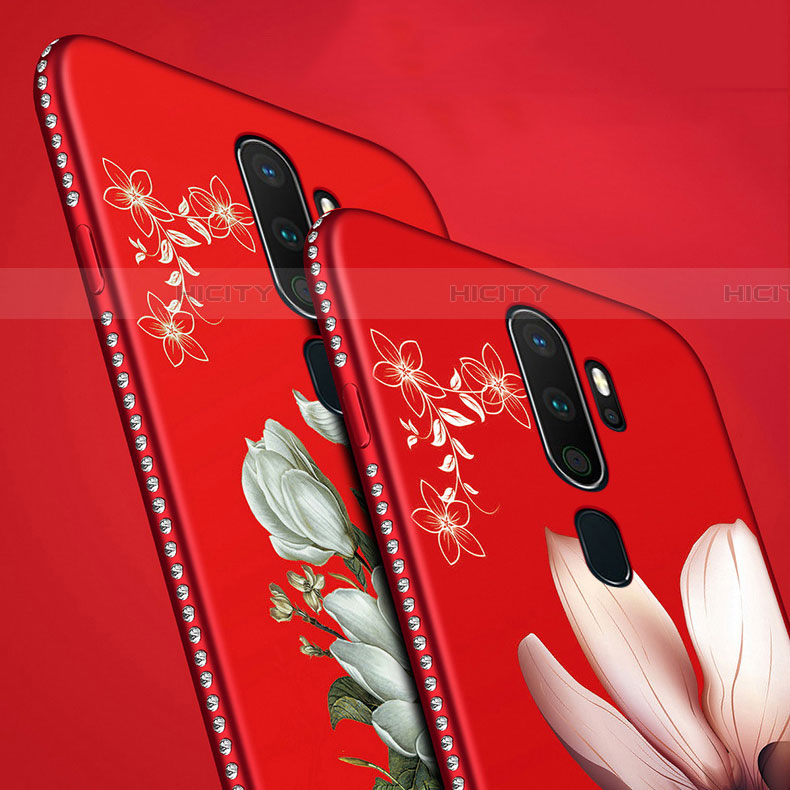 Oppo A11X用シリコンケース ソフトタッチラバー 花 カバー Oppo 