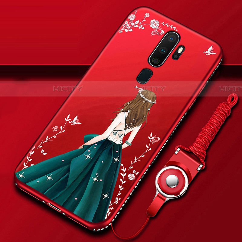 Oppo A11X用シリコンケース ソフトタッチラバー バタフライ ドレスガール ドレス少女 カバー Oppo 