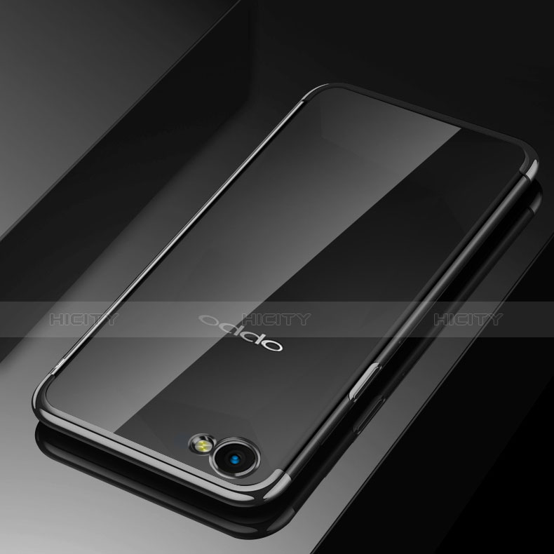Oppo A3用極薄ソフトケース シリコンケース 耐衝撃 全面保護 クリア透明 H02 Oppo ブラック