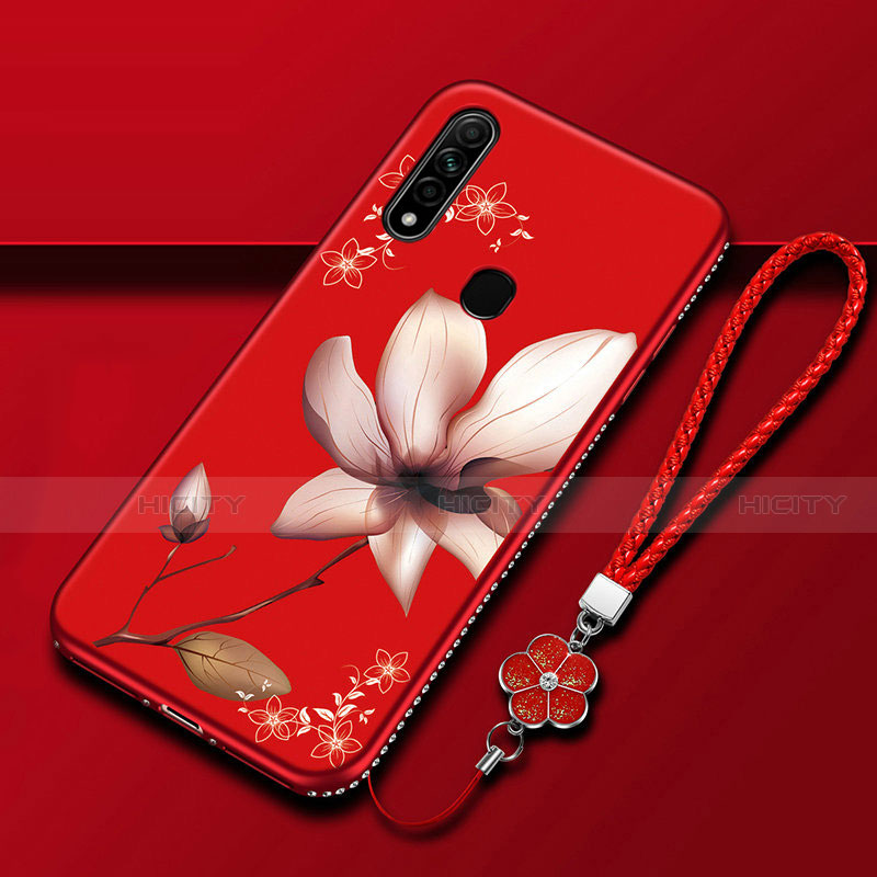 Oppo A31用シリコンケース ソフトタッチラバー 花 カバー Oppo 