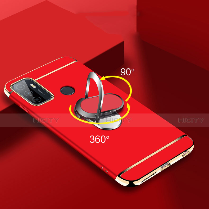 Oppo A53用ケース 高級感 手触り良い メタル兼プラスチック バンパー アンド指輪 A01 Oppo 