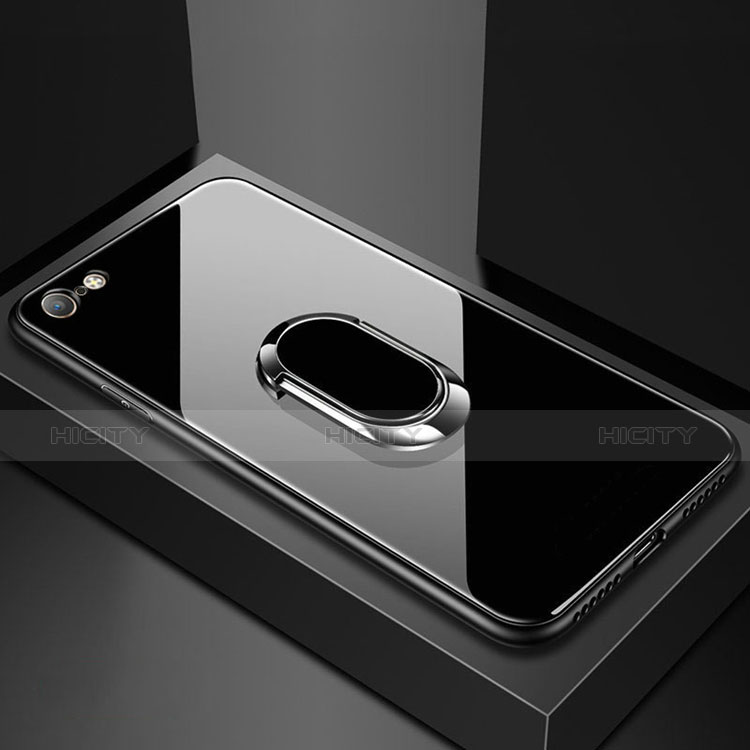Oppo A71用ハイブリットバンパーケース プラスチック 鏡面 カバー Oppo ブラック