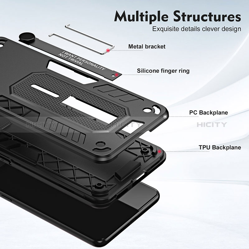 Oppo A78 5G用ハイブリットバンパーケース スタンド プラスチック 兼シリコーン カバー H01P Oppo 