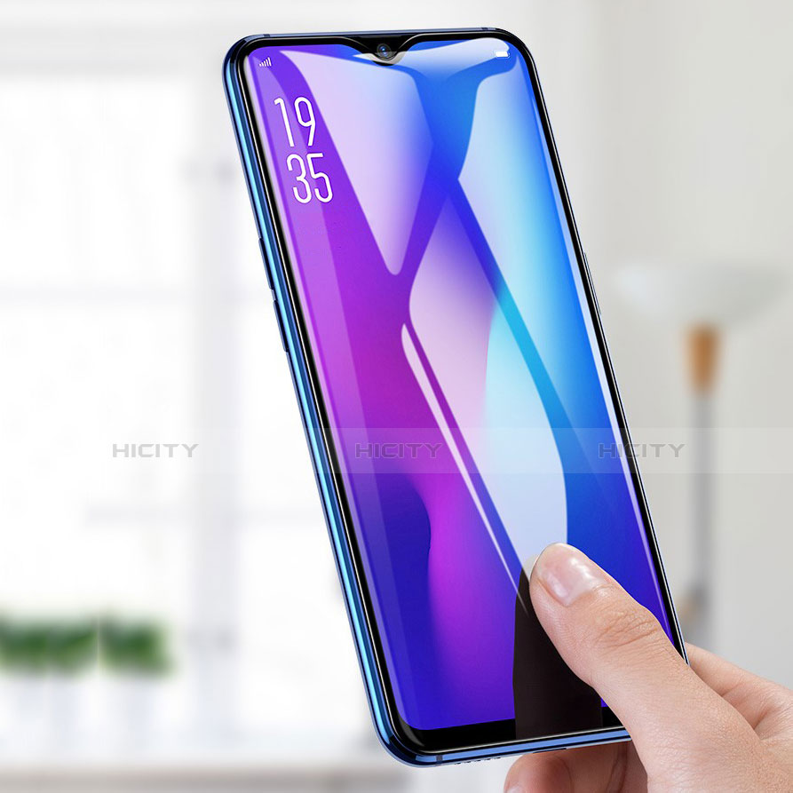 Oppo A9用強化ガラス フル液晶保護フィルム アンチグレア ブルーライト Oppo ブラック