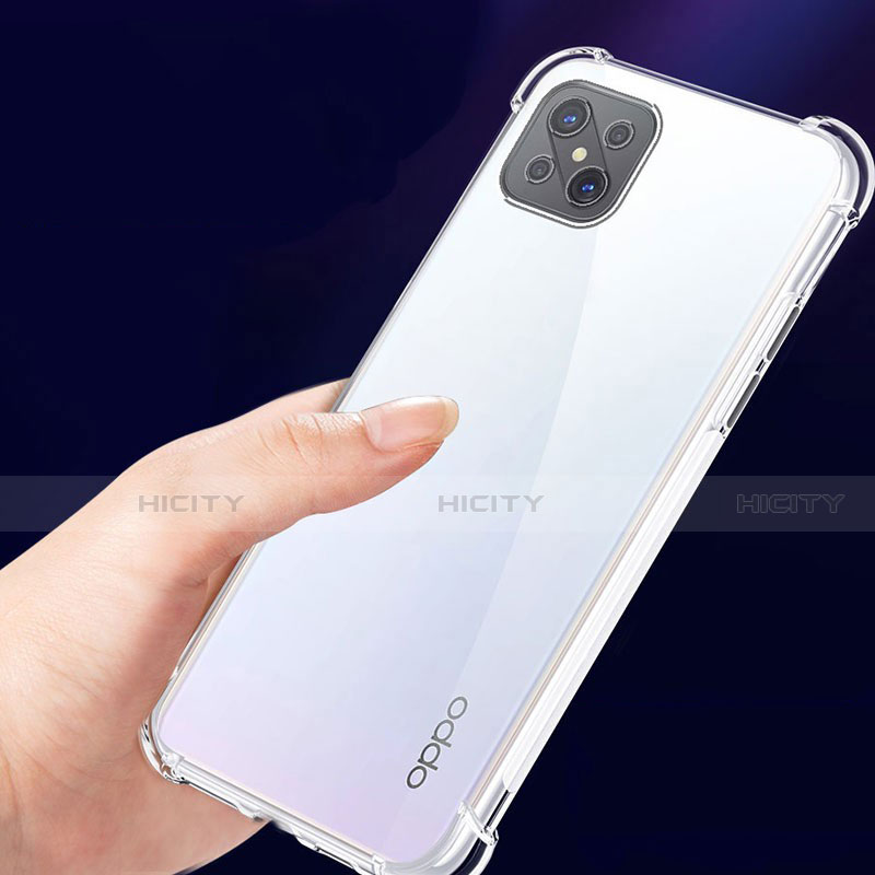 Oppo A92s 5G用極薄ソフトケース シリコンケース 耐衝撃 全面保護 クリア透明 T02 Oppo クリア