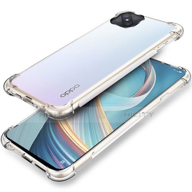 Oppo A92s 5G用極薄ソフトケース シリコンケース 耐衝撃 全面保護 クリア透明 T04 Oppo クリア