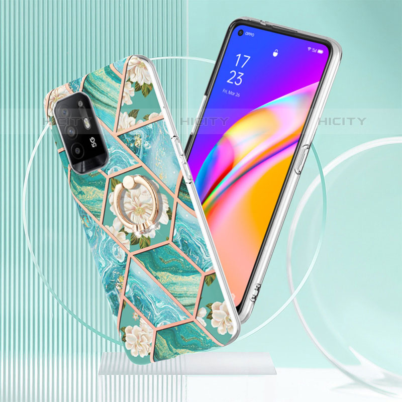 Oppo A94 5G用シリコンケース ソフトタッチラバー バタフライ パターン カバー アンド指輪 Y02B Oppo 