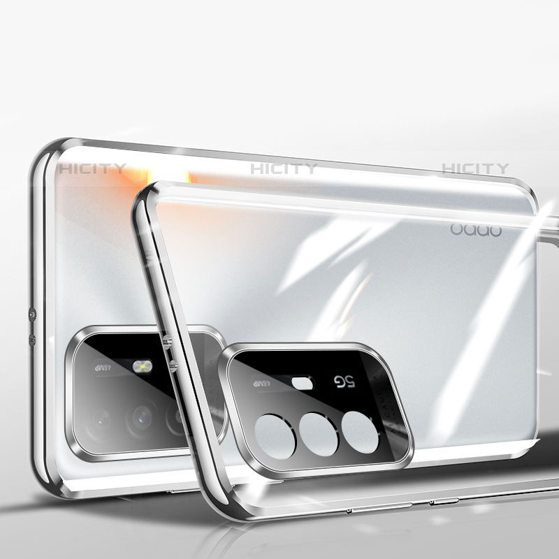 Oppo A94 5G用ケース 高級感 手触り良い アルミメタル 製の金属製 360度 フルカバーバンパー 鏡面 カバー P01 Oppo 