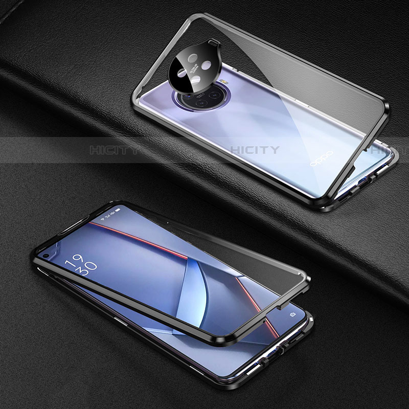 Oppo Ace2用ケース 高級感 手触り良い アルミメタル 製の金属製 360度 フルカバーバンパー 鏡面 カバー Oppo ブラック