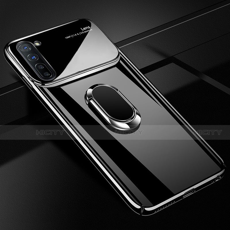Oppo F15用ハードケース プラスチック 質感もマット アンド指輪 マグネット式 A01 Oppo ブラック