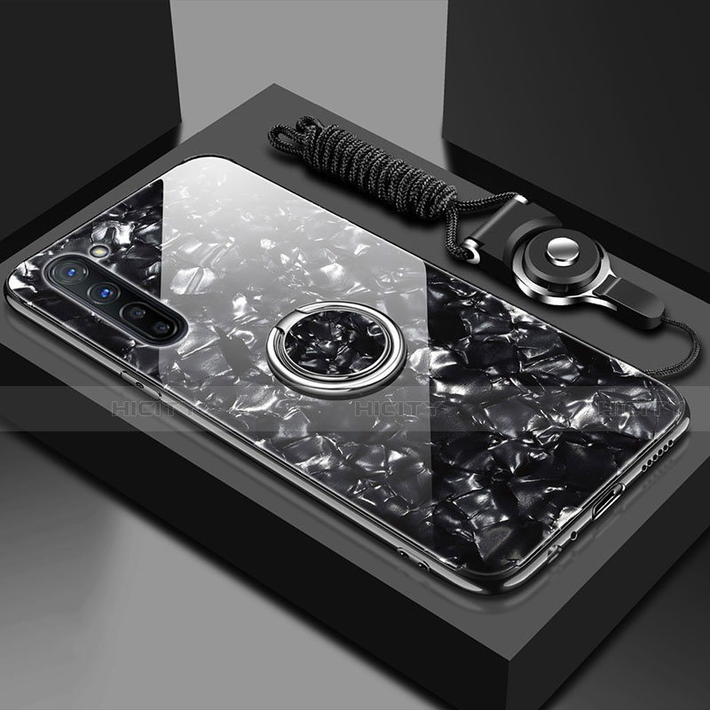Oppo F15用ハイブリットバンパーケース プラスチック 鏡面 カバー アンド指輪 マグネット式 T01 Oppo 