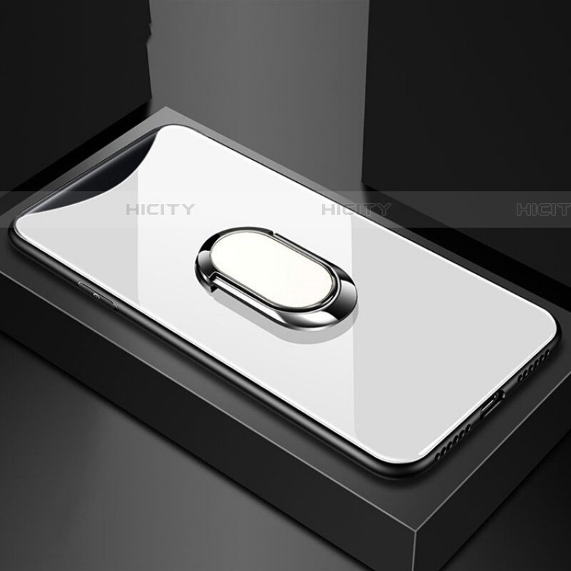 Oppo Find X用ハイブリットバンパーケース プラスチック 鏡面 カバー アンド指輪 マグネット式 T01 Oppo 