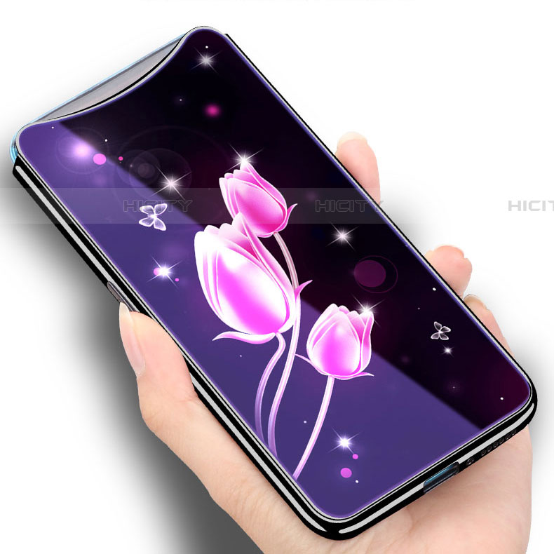 Oppo Find X用ハイブリットバンパーケース プラスチック 鏡面 花 カバー Oppo 