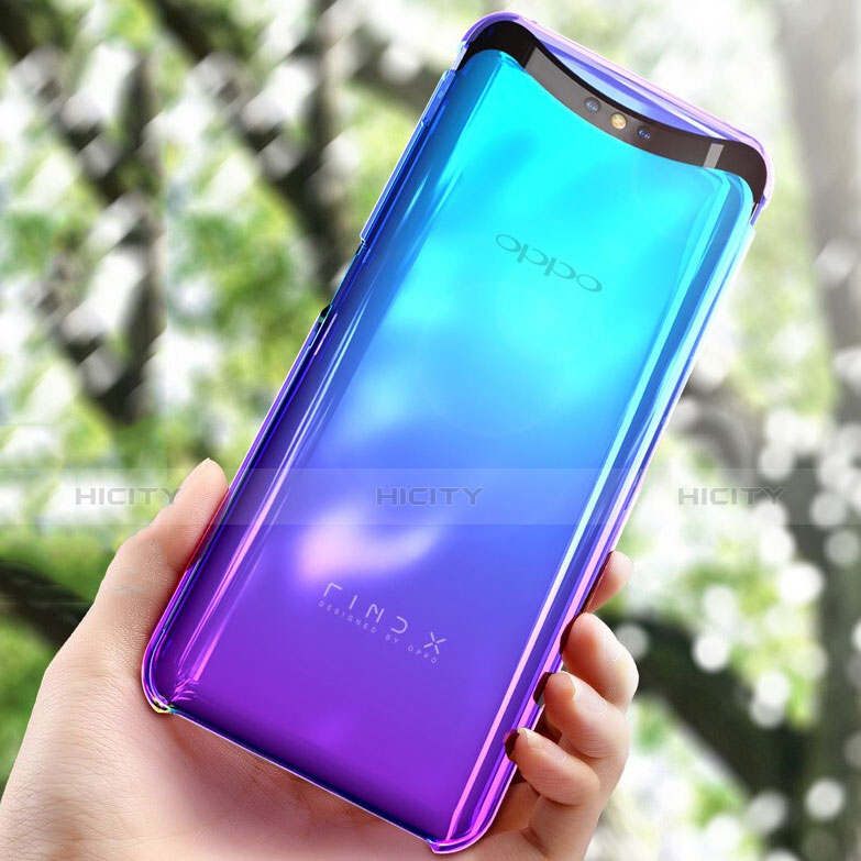 Oppo Find X Super Flash Edition用ハードケース グラデーション 勾配色 クリア透明 Oppo ネイビー