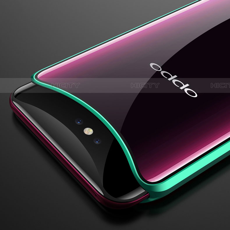 Oppo Find X Super Flash Edition用ケース 高級感 手触り良い アルミメタル 製の金属製 360度 フルカバーバンパー 鏡面 カバー T01 Oppo 