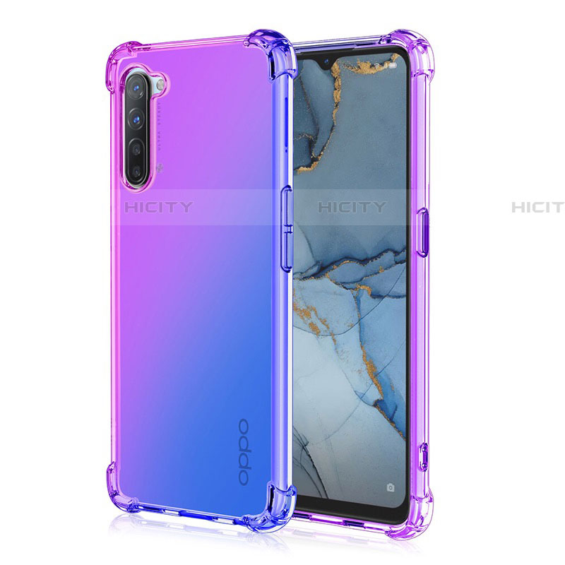 Oppo Find X2 Lite用極薄ソフトケース グラデーション 勾配色 クリア透明 G01 Oppo パープル