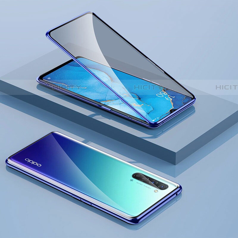 Oppo Find X2 Lite用ケース 高級感 手触り良い アルミメタル 製の金属製 360度 フルカバーバンパー 鏡面 カバー M01 Oppo 