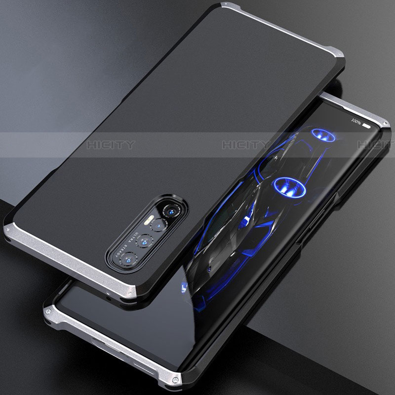Oppo Find X2 Neo用ケース 高級感 手触り良い アルミメタル 製の金属製 カバー Oppo シルバー・ブラック