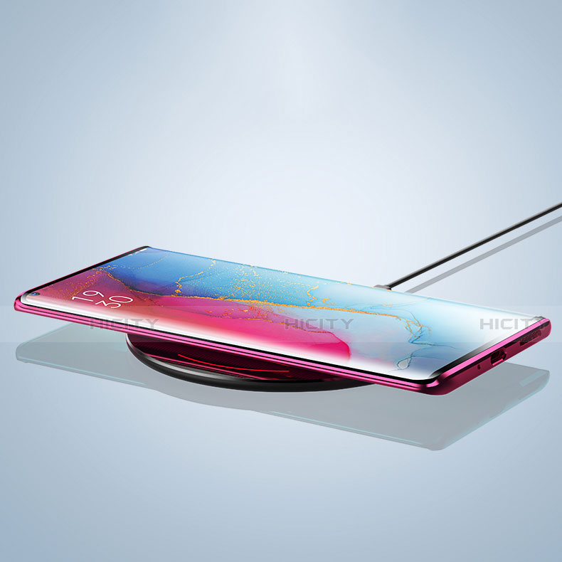 Oppo Find X2 Neo用ケース 高級感 手触り良い アルミメタル 製の金属製 360度 フルカバーバンパー 鏡面 カバー T01 Oppo 