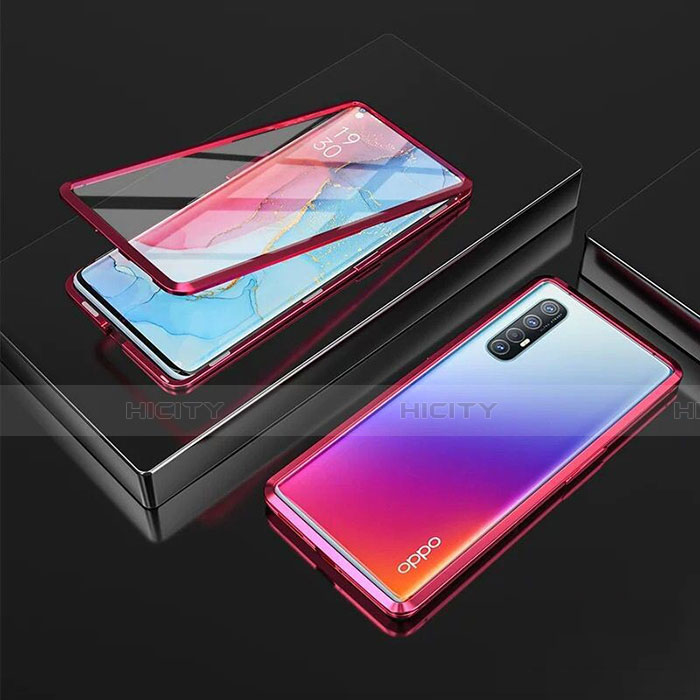 Oppo Find X2 Neo用ケース 高級感 手触り良い アルミメタル 製の金属製 360度 フルカバーバンパー 鏡面 カバー T05 Oppo 