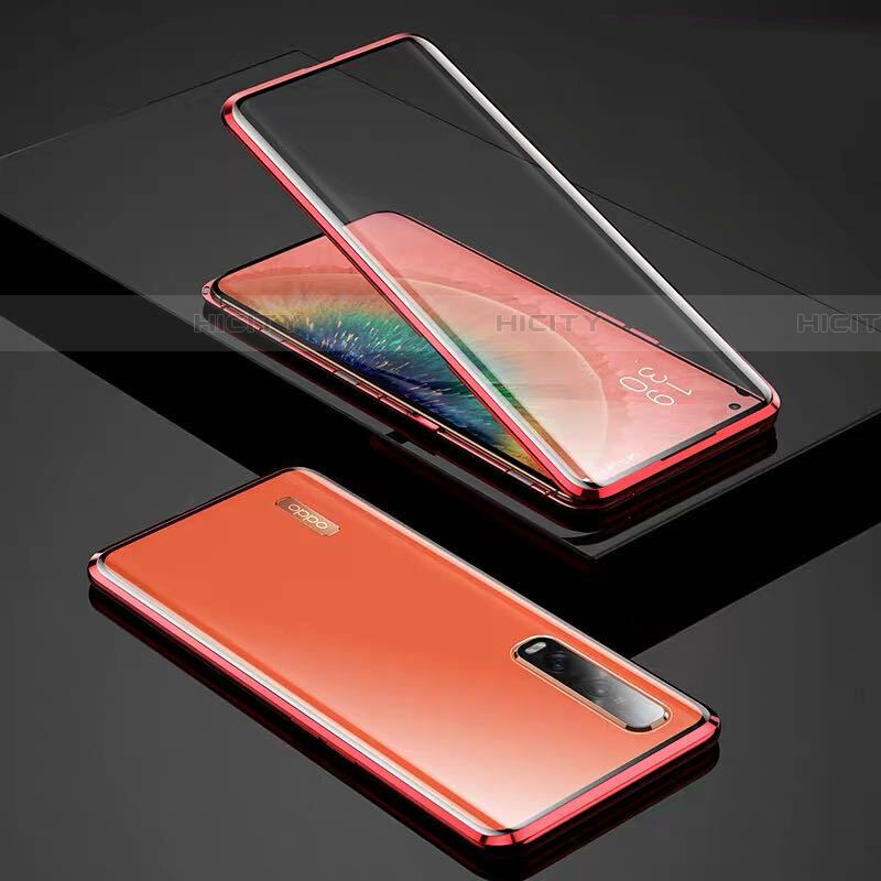 Oppo Find X2 Pro用ケース 高級感 手触り良い アルミメタル 製の金属製 360度 フルカバーバンパー 鏡面 カバー Oppo 