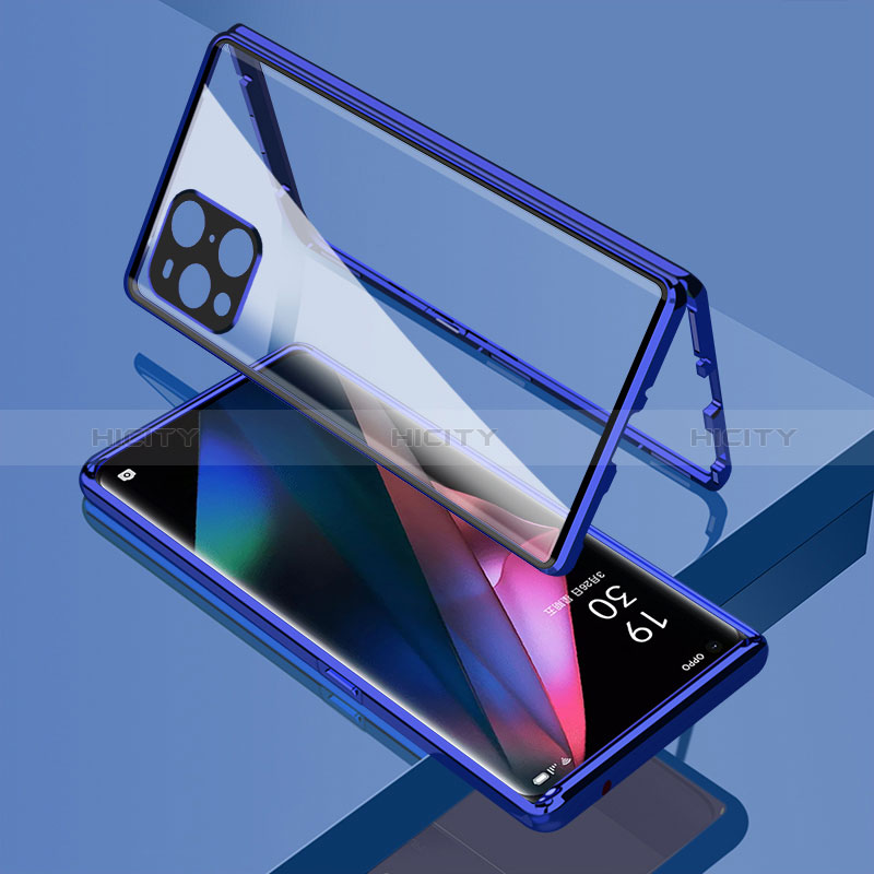 Oppo Find X3 5G用ケース 高級感 手触り良い アルミメタル 製の金属製 360度 フルカバーバンパー 鏡面 カバー Oppo 