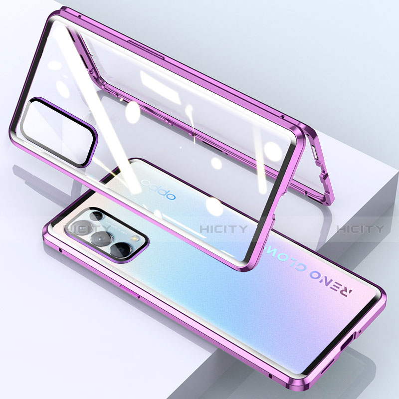 Oppo Find X3 Lite 5G用ケース 高級感 手触り良い アルミメタル 製の金属製 360度 フルカバーバンパー 鏡面 カバー M01 Oppo 