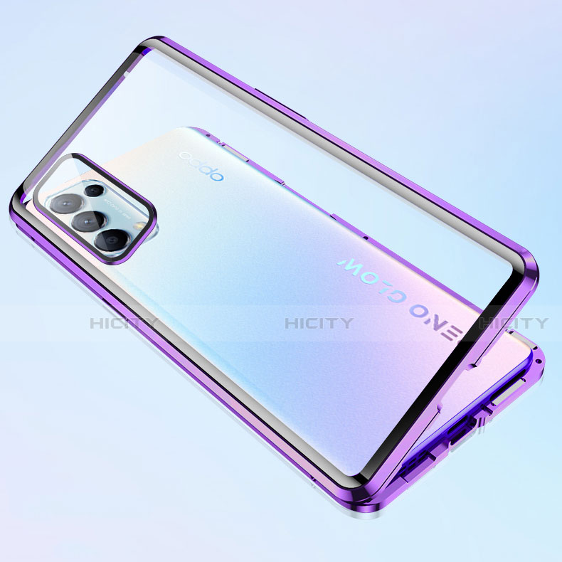 Oppo Find X3 Lite 5G用ケース 高級感 手触り良い アルミメタル 製の金属製 360度 フルカバーバンパー 鏡面 カバー M01 Oppo 