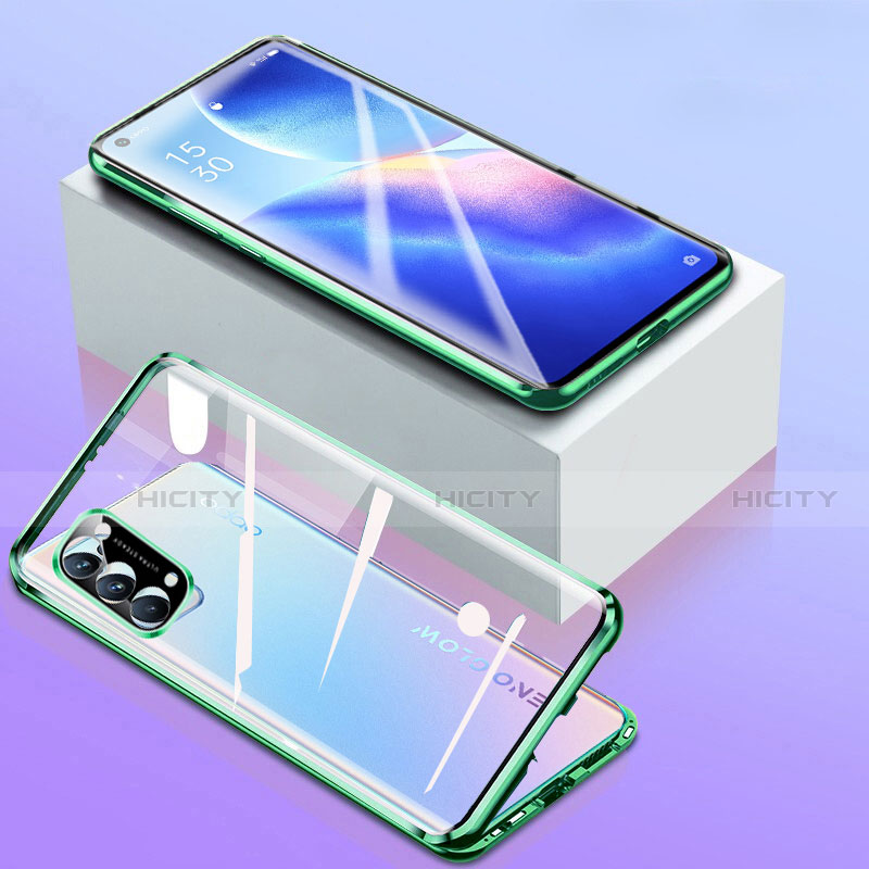 Oppo Find X3 Lite 5G用ケース 高級感 手触り良い アルミメタル 製の金属製 360度 フルカバーバンパー 鏡面 カバー Oppo 