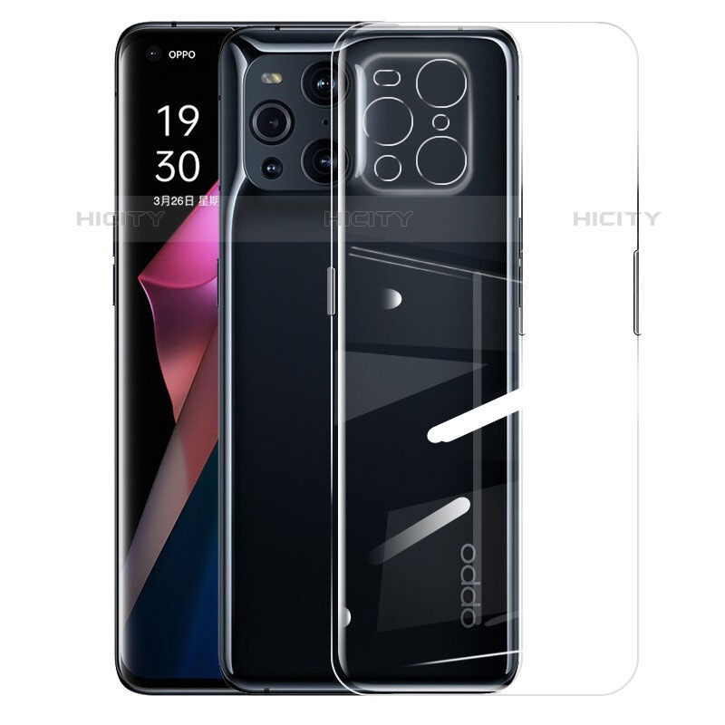 Oppo Find X3 Pro 5G用極薄ソフトケース シリコンケース 耐衝撃 全面保護 クリア透明 T03 Oppo クリア