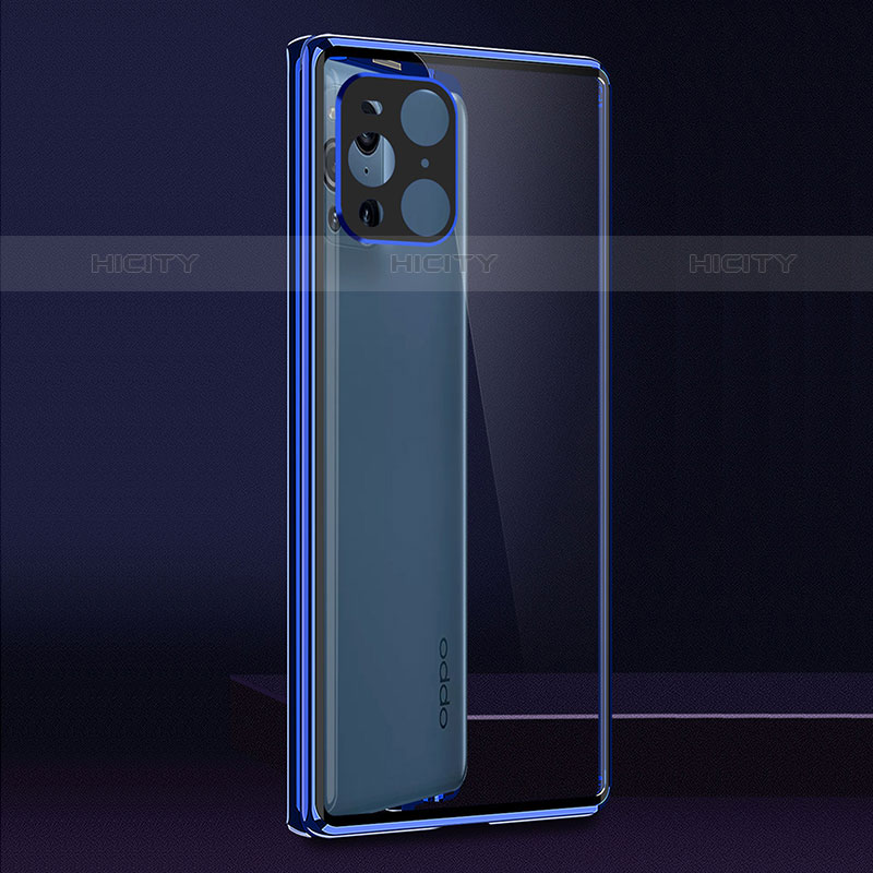 Oppo Find X3 Pro 5G用ケース 高級感 手触り良い アルミメタル 製の金属製 360度 フルカバーバンパー 鏡面 カバー Oppo 