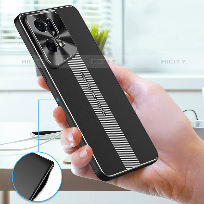 Oppo Find X5 Pro 5G用ケース 高級感 手触り良い アルミメタル 製の金属製 兼シリコン カバー J01 Oppo 