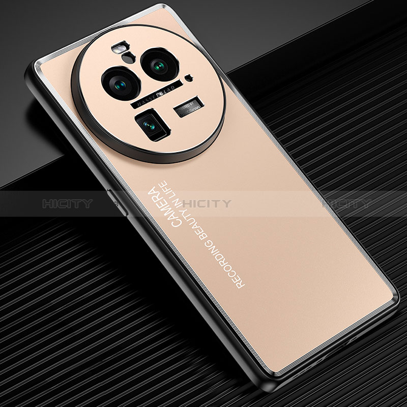 Oppo Find X6 5G用ケース 高級感 手触り良い アルミメタル 製の金属製 兼シリコン カバー JL2 Oppo ゴールド
