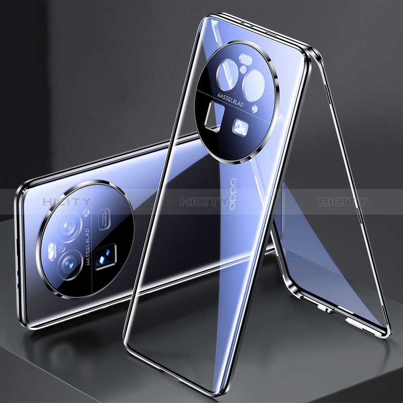 Oppo Find X6 5G用ケース 高級感 手触り良い アルミメタル 製の金属製 360度 フルカバーバンパー 鏡面 カバー P02 Oppo 