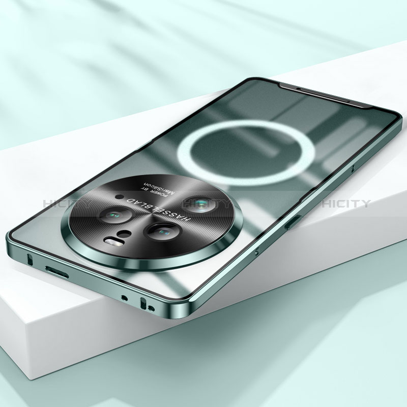 Oppo Find X6 Pro 5G用ケース 高級感 手触り良い メタル兼プラスチック バンパー LK1 Oppo グリーン