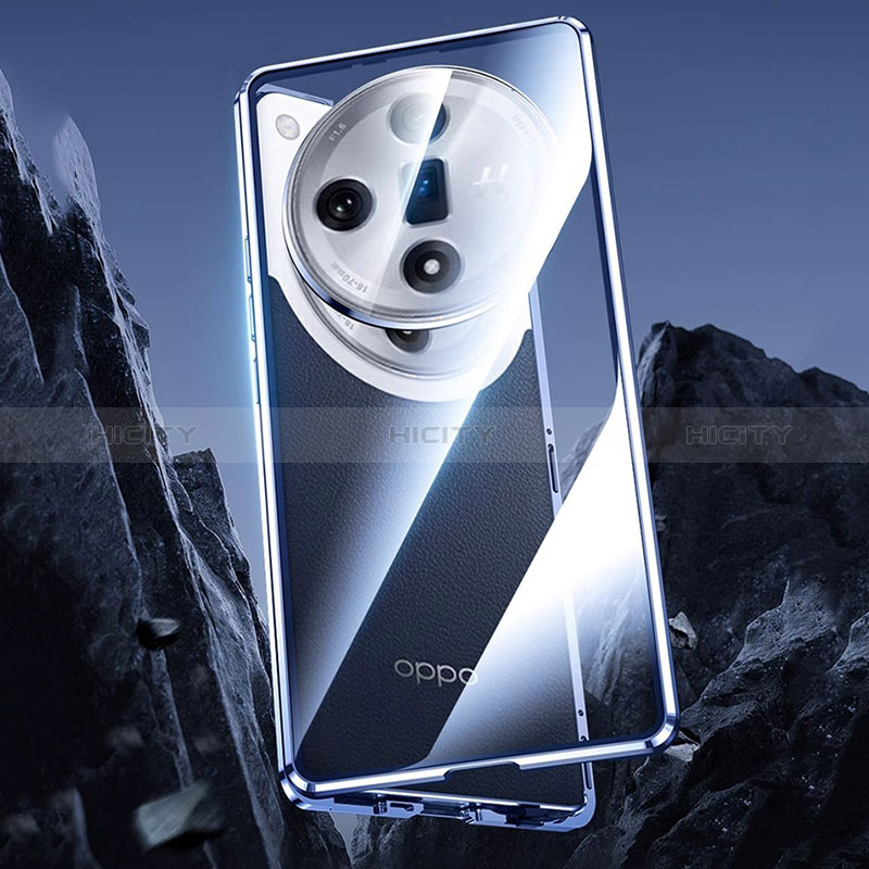 Oppo Find X7 5G用ケース 高級感 手触り良い アルミメタル 製の金属製 360度 フルカバーバンパー 鏡面 カバー P03 Oppo 