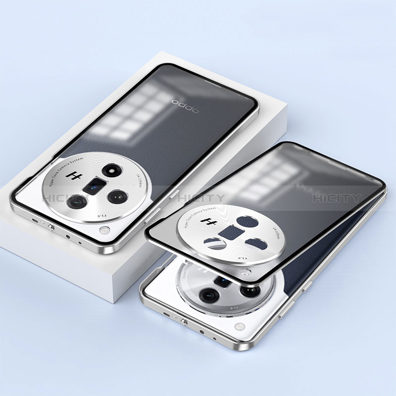 Oppo Find X7 5G用ケース 高級感 手触り良い アルミメタル 製の金属製 360度 フルカバーバンパー 鏡面 カバー P02 Oppo 