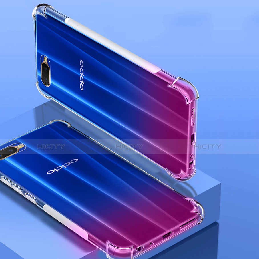 Oppo K1用極薄ソフトケース シリコンケース 耐衝撃 全面保護 クリア透明 T02 Oppo クリア