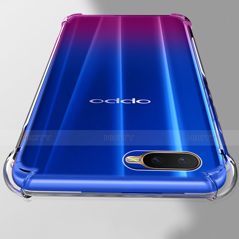 Oppo K1用極薄ソフトケース シリコンケース 耐衝撃 全面保護 クリア透明 T02 Oppo クリア