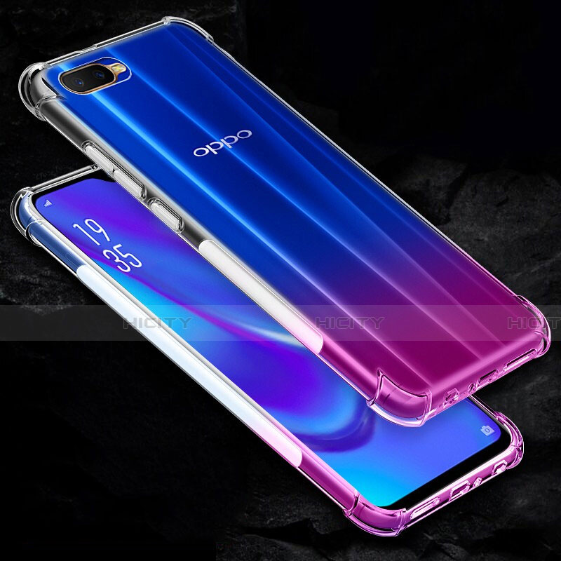 Oppo K1用極薄ソフトケース シリコンケース 耐衝撃 全面保護 クリア透明 Z06 Oppo クリア