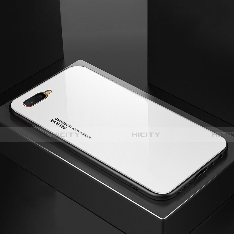 Oppo K1用ハイブリットバンパーケース プラスチック 鏡面 虹 グラデーション 勾配色 カバー H01 Oppo 