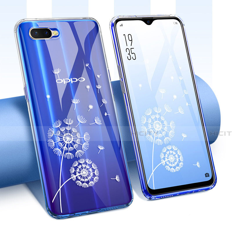 Oppo K1用極薄ソフトケース シリコンケース 耐衝撃 全面保護 透明 花 T01 Oppo 