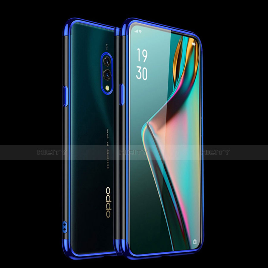 Oppo K3用極薄ソフトケース シリコンケース 耐衝撃 全面保護 クリア透明 H01 Oppo ネイビー