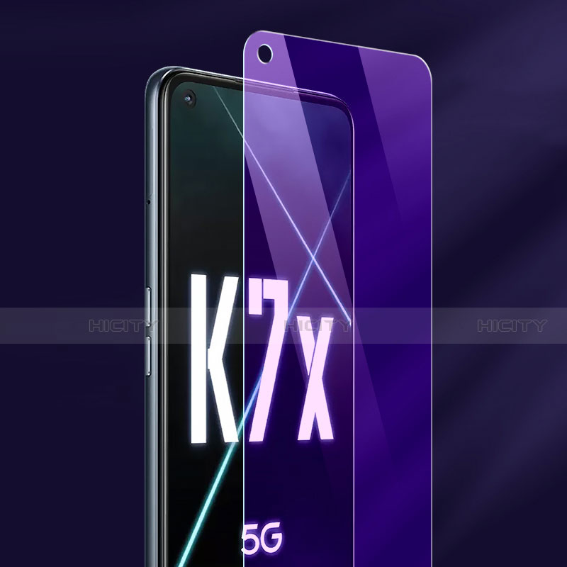 Oppo K7x 5G用アンチグレア ブルーライト 強化ガラス 液晶保護フィルム Oppo クリア