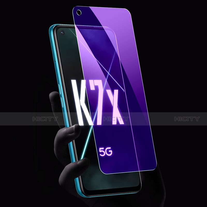 Oppo K7x 5G用アンチグレア ブルーライト 強化ガラス 液晶保護フィルム Oppo クリア