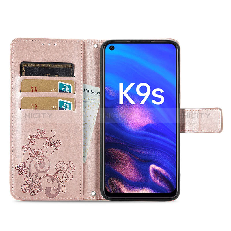 Oppo K9S 5G用手帳型 レザーケース スタンド 花 カバー Oppo 
