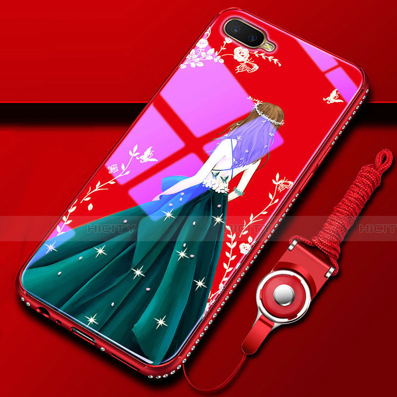 Oppo R15X用ハイブリットバンパーケース プラスチック ドレスガール ドレス少女 鏡面 カバー M01 Oppo 