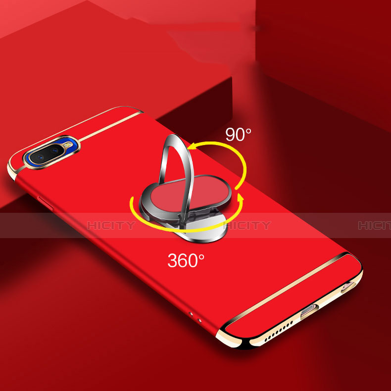 Oppo R15X用ケース 高級感 手触り良い メタル兼プラスチック バンパー アンド指輪 T02 Oppo 